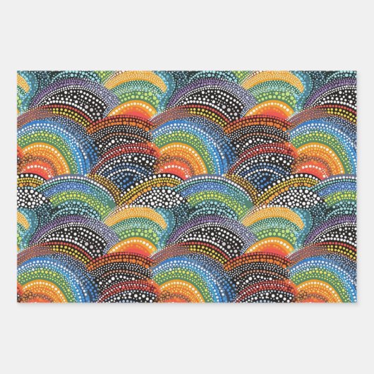 Rainbow dot art stijl inpakpapier (Voorkant 3)