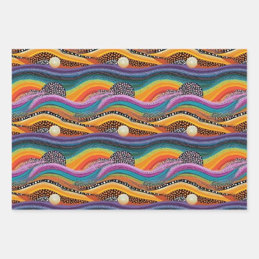 Rainbow dot art stijl inpakpapier (Voorkant 2)