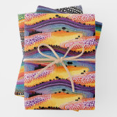 Rainbow dot art stijl inpakpapier (In situ)