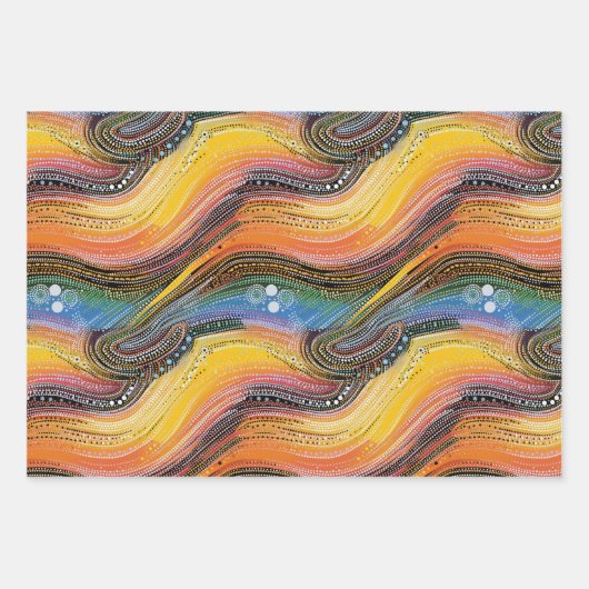 Rainbow dot art stijl inpakpapier (Voorkant 3)