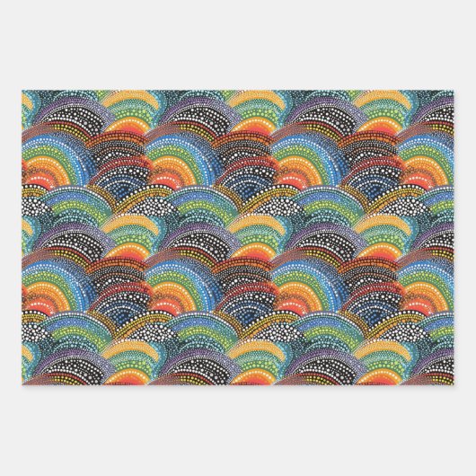 Rainbow dot art stijl inpakpapier (Voorkant 2)