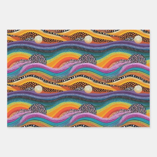 Rainbow dot art stijl inpakpapier (Voorkant)