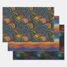 Rainbow dot art stijl inpakpapier vel