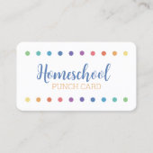 Rainbow Dot Homeschool Punch Card Contactkaartje (Voorkant)