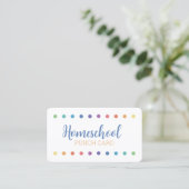 Rainbow Dot Homeschool Punch Card Contactkaartje (Staand voorkant)