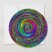 Rainbow Dot Spiral Pattern Black and White Wedding Kaart (Achterkant)