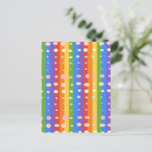RAINBOW DOT SRIPES FEESTDAGENKAART (Staand voorkant)