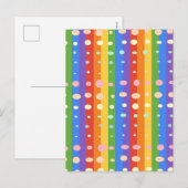 RAINBOW DOT SRIPES FEESTDAGENKAART (Voorkant / Achterkant)