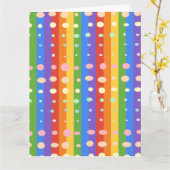 RAINBOW DOT SRIPES KAART (Gele Bloem)