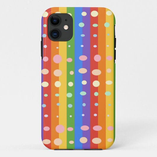 RAINBOW DOT STRIPES Case-Mate iPhone CASE (Achterkant)