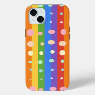 RAINBOW DOT STRIPES iPhone 15 MINI HOESJE