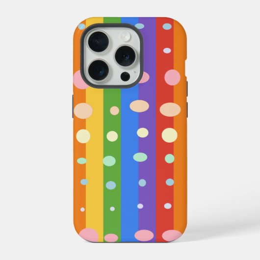 RAINBOW DOT STRIPES iPhone HOESJE (Achterkant)