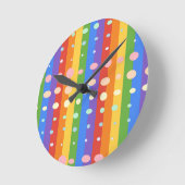 RAINBOW DOT STRIPES RONDE KLOK (Hoek)