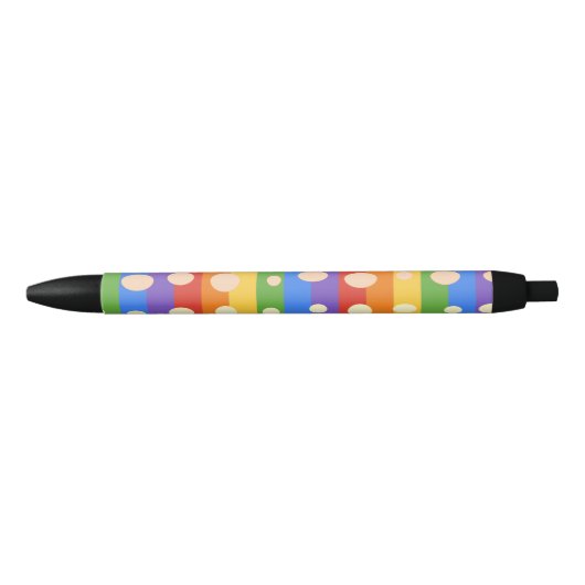RAINBOW DOT STRIPES ZWARTE INKT PEN (Voorkant)