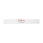"Rainbow Double Hearts" Belly Bands Invitation Bel Uitnodigingen Wikkel (Vlak)