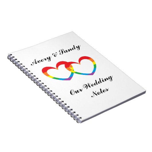 "Rainbow Double Hearts"-laptop op maat Notitieboek (Rechterzijde)