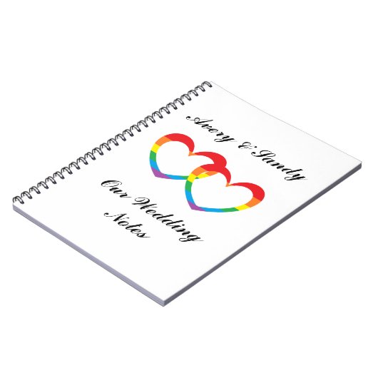 "Rainbow Double Hearts"-laptop op maat Notitieboek (Linkerzijde)