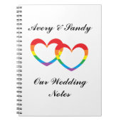 "Rainbow Double Hearts"-laptop op maat Notitieboek (Voorkant)
