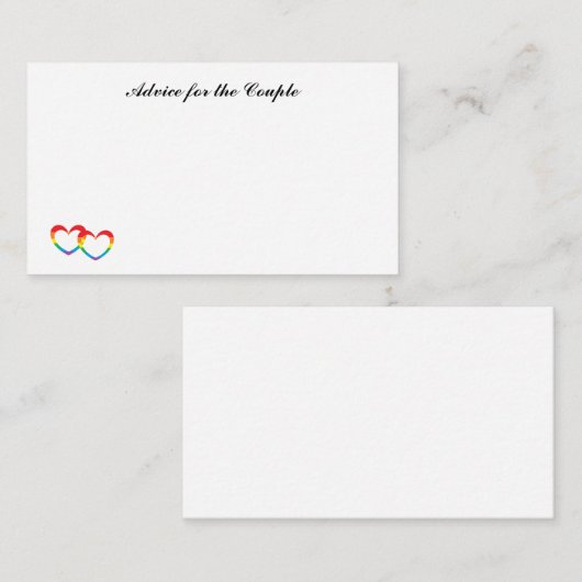 "Rainbow Double Hearts" Mini Notes Advieskaart (Voorkant / Achterkant)
