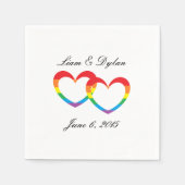 "Rainbow Double Hearts" Papieren servetten (Voorkant)