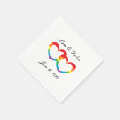 "Rainbow Double Hearts" Papieren servetten (Hoek)