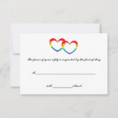 "Rainbow Double Hearts" RSVP-kaarten RSVP Kaartje (Voorkant)