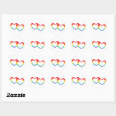 "Rainbow Double Hearts" Stickers (Vel)