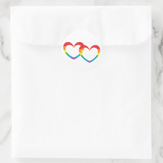 "Rainbow Double Hearts" Stickers (Tas)