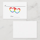 "Rainbow Double Hearts"-tafelkaarten van gasten Plaatskaartje (Voorkant / Achterkant)