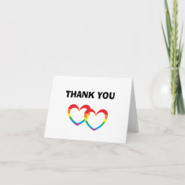 "Rainbow Double Hearts" Thank You Cards Bedankkaart