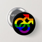 Rainbow Double Male Symbool Ronde Button 5,7 Cm (Voorkant /achterkant)