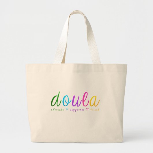 Rainbow Doula-ontwerp Grote Tote Bag (Voorkant)