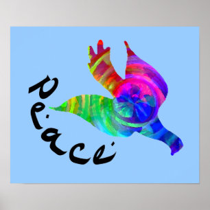 Rainbow Dove Peace Poster