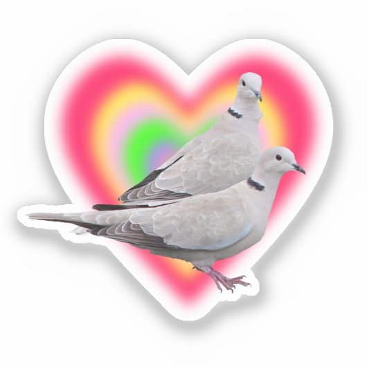 Rainbow Doves Sticker (Voorkant)