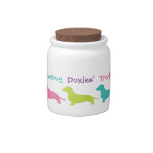 Rainbow Doxie Treat Jar
