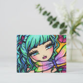 Rainbow Draairy Flower Fairy Fantasy Postcard Briefkaart (Staand voorkant)