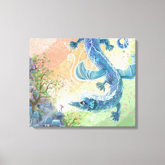Rainbow Dragon Art Canvas Afdruk (Voorkant)