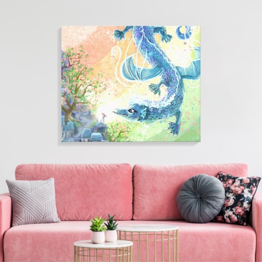 Rainbow Dragon Art Canvas Afdruk (Insitu (Woonkamer))
