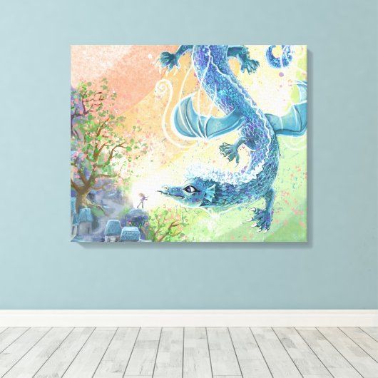 Rainbow Dragon Art Canvas Afdruk (Insitu (Houten vloer))