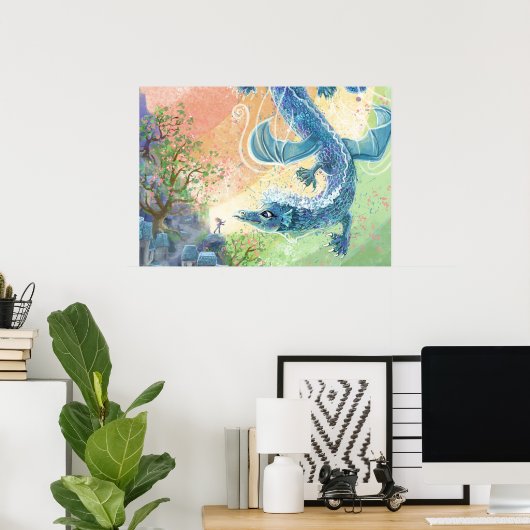 Rainbow Dragon Art Poster (Thuiskantoor)
