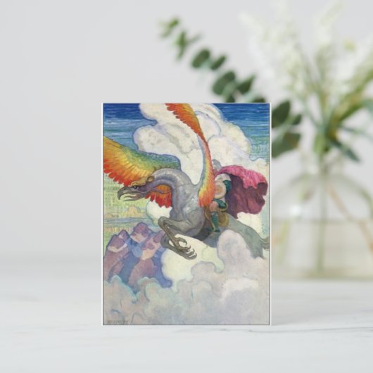 Rainbow Dragon Briefkaart (Staand voorkant)