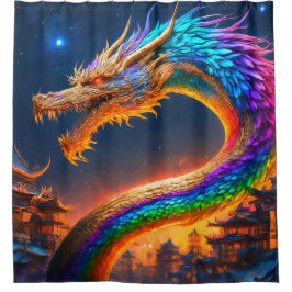 Rainbow Dragon Douchegordijn