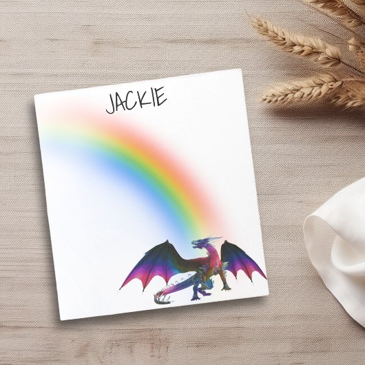 Rainbow Dragon - Gepersonaliseerde naam Notitieblok