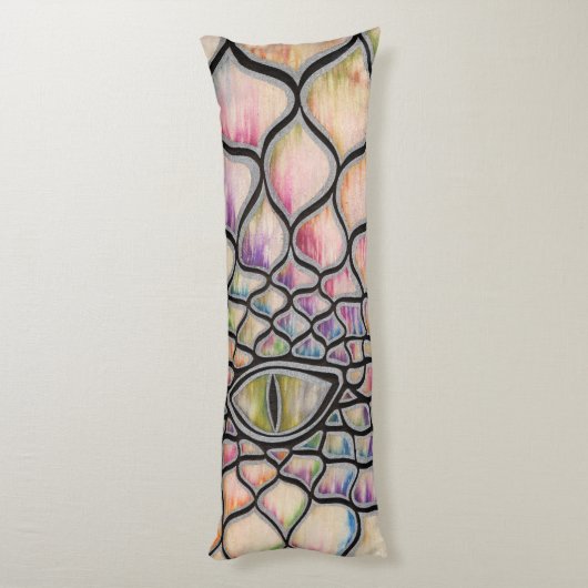 Rainbow Dragon Lichaamskussen (Achterkant (Verticaal))