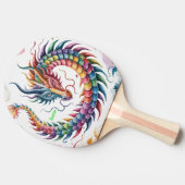 Rainbow Dragon Personalized Tafeltennisbatje (Zijkant)