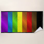 Rainbow Dragon Scales Beach Towel Strandlaken (Voorkant)