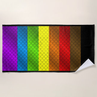 Rainbow Dragon Scales Beach Towel Strandlaken