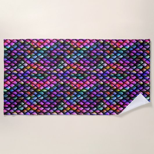 Rainbow Dragon Scales Beach Towel Strandlaken (Voorkant)