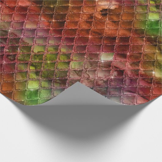 Rainbow Dragon Scales Cadeaupapier (Hoek)