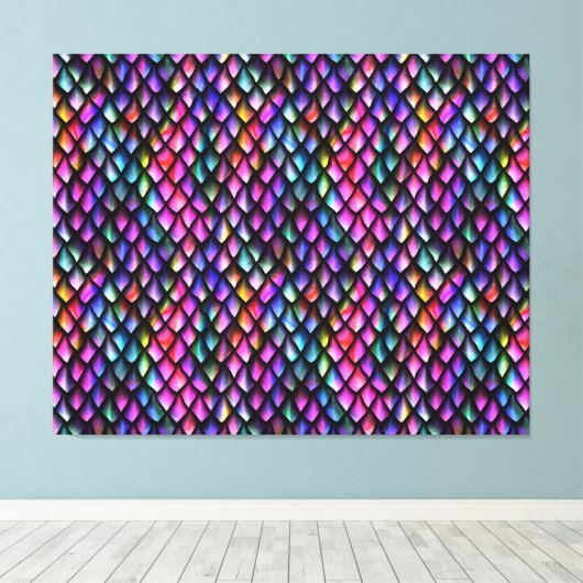Rainbow Dragon Scales Canvas afdrukken (Insitu (Houten vloer))